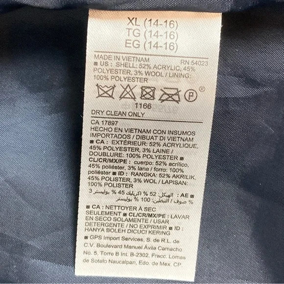 Old Navy Boys Winterized Shacket In Navy Size XL 14-16 Sherpa Lined Snap Front